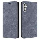 For Samsung Galaxy A24 4G Ethnic Embossed Adsorption Leather Phone Case(Grey) - 1