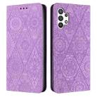 For Samsung Galaxy A32 5G Ethnic Embossed Adsorption Leather Phone Case(Purple) - 1