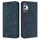 For Samsung Galaxy A32 5G Ethnic Embossed Adsorption Leather Phone Case(Blue) - 1