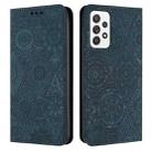 For Samsung Galaxy A33 Ethnic Embossed Adsorption Leather Phone Case(Blue) - 1