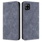 For Samsung Galaxy A42 5G Ethnic Embossed Adsorption Leather Phone Case(Grey) - 1