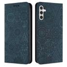 For Samsung Galaxy A54 5G Ethnic Embossed Adsorption Leather Phone Case(Blue) - 1