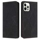 For iPhone 13 Pro Ethnic Embossed Adsorption Leather Phone Case(Black) - 1
