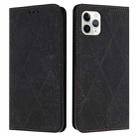 For iPhone 12 Pro Max Ethnic Embossed Adsorption Leather Phone Case(Black) - 1