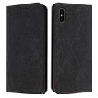 For iPhone X / XS Ethnic Embossed Adsorption Leather Phone Case(Black) - 1