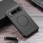 For Google Pixel Fold Cloth Texture PU MagSafe Magnetic Phone Case(Black) - 1