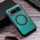 For Google Pixel Fold Cloth Texture PU MagSafe Magnetic Phone Case(Green) - 1