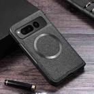 For Google Pixel Fold Cross Texture PU MagSafe Magnetic Phone Case(Black) - 1