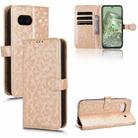 For Google Pixel 8a Honeycomb Dot Texture Leather Phone Case(Gold) - 1