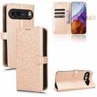 For Google Pixel 9 Pro Honeycomb Dot Texture Leather Phone Case(Gold) - 1