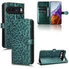 For Google Pixel 9 Pro Honeycomb Dot Texture Leather Phone Case(Green) - 1