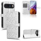 For Google Pixel 9 Pro Honeycomb Dot Texture Leather Phone Case(Silver) - 1