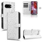 For Google Pixel 9a Honeycomb Dot Texture Leather Phone Case(Silver) - 1