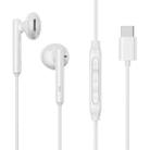 JOYRO0M JR-EC05 Type-C Half In-Ear Wired Earphone, Length: 1.2m(White) - 1