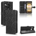 For Sharp Aquos R8 Honeycomb Dot Texture Leather Phone Case(Black) - 1