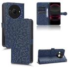 For Sharp Aquos R8 Pro Honeycomb Dot Texture Leather Phone Case(Blue) - 1