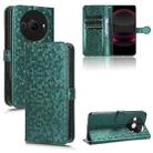 For Sharp Aquos R8 Pro Honeycomb Dot Texture Leather Phone Case(Green) - 1