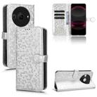 For Sharp Aquos R8 Pro Honeycomb Dot Texture Leather Phone Case(Silver) - 1