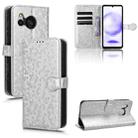 For Sharp Aquos Sense8 Honeycomb Dot Texture Leather Phone Case(Silver) - 1