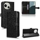 For Sharp Aquos R9 Honeycomb Dot Texture Leather Phone Case(Black) - 1