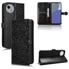 For Sharp Aquos Wish 4 Honeycomb Dot Texture Leather Phone Case(Black) - 1