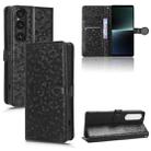 For Sony Xperia 1 V Honeycomb Dot Texture Leather Phone Case(Black) - 1