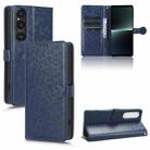 For Sony Xperia 1 V Honeycomb Dot Texture Leather Phone Case(Blue) - 1