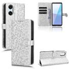 For Sony Xperia 10 VI Honeycomb Dot Texture Leather Phone Case(Silver) - 1