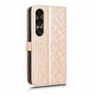 For Sony Xperia 1 VII Honeycomb Dot Texture Leather Phone Case(Gold) - 3
