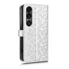 For Sony Xperia 1 VII Honeycomb Dot Texture Leather Phone Case(Silver) - 3