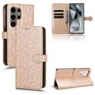 For Samsung Galaxy S24 Ultra 5G Honeycomb Dot Texture Leather Phone Case(Gold) - 1