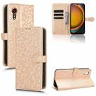 For Samsung Galaxy Xcover 7 Honeycomb Dot Texture Leather Phone Case(Gold) - 1