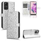 For Xiaomi Redmi Note 12S 4G Honeycomb Dot Texture Leather Phone Case(Silver) - 1