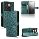 For Xiaomi 14 Pro Honeycomb Dot Texture Leather Phone Case(Green) - 1