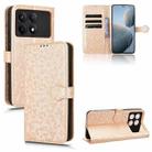 For Xiaomi Poco X6 Pro / Redmi K70E 5G Honeycomb Dot Texture Leather Phone Case(Gold) - 1