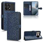 For Xiaomi Poco X6 Pro / Redmi K70E 5G Honeycomb Dot Texture Leather Phone Case(Blue) - 1