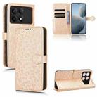 For Xiaomi Redmi K70 5G / K70 Pro 5G Honeycomb Dot Texture Leather Phone Case(Gold) - 1