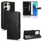 For Xiaomi Redmi Note 13 4G Honeycomb Dot Texture Leather Phone Case(Black) - 1