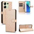 For Xiaomi Redmi Note 13 4G Honeycomb Dot Texture Leather Phone Case(Gold) - 1