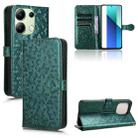 For Xiaomi Redmi Note 13 4G Honeycomb Dot Texture Leather Phone Case(Green) - 1