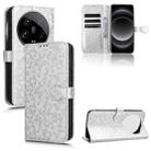 For Xiaomi 14 Ultra Honeycomb Dot Texture Leather Phone Case(Silver) - 1