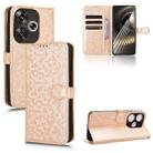 For Xiaomi Poco F6 /Redmi Turbo 3 Honeycomb Dot Texture Leather Phone Case(Gold) - 1