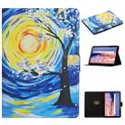 For Huawei MediaPad T5 Colored Drawing Pattern Horizontal Flip Leather Case with Holder & Card Slots(Starry Sky Tree) - 1