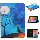 For Samsung Galaxy Tab A 8.0 (2019) T290 Colored Drawing Pattern Horizontal Flip Leather Case with Holder & Card Slots(Moonlight Cat) - 1