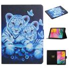 For Samsung Galaxy Tab A 8.0 (2019) T290 Colored Drawing Pattern Horizontal Flip Leather Case with Holder & Card Slots(Tiger) - 1