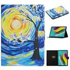 For Samsung Galaxy Tab S6 Lite P610 Colored Drawing Pattern Horizontal Flip Leather Case with Holder & Card Slots(Starry Sky Tree) - 1