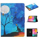 For Samsung Galaxy Tab A 10.1 (2019) T510 Colored Drawing Pattern Horizontal Flip Leather Case with Holder & Card Slots(Moonlight Cat) - 1