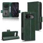 For Google Pixel 8 Symmetrical Triangle Pattern Leather Phone Case(Green) - 1