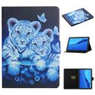 For Huawei MediaPad M5 Lite Colored Drawing Pattern Horizontal Flip Leather Case with Holder & Card Slots & Sleep / Wake-up Function(Tiger) - 1