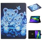 For iPad 11 Pro (2020) Colored Drawing Pattern Horizontal Flip Leather Tablet Case with Holder & Card Slots & Sleep / Wake-up Function(Tiger) - 1